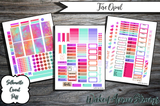 Printable Stickers for Classic Happy Planner Weekly Planner Spread : Fire Opal