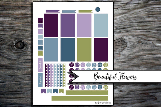 Printable Stickers for Classic Happy Planner Weekly Planner Spread : Beautiful Flowers