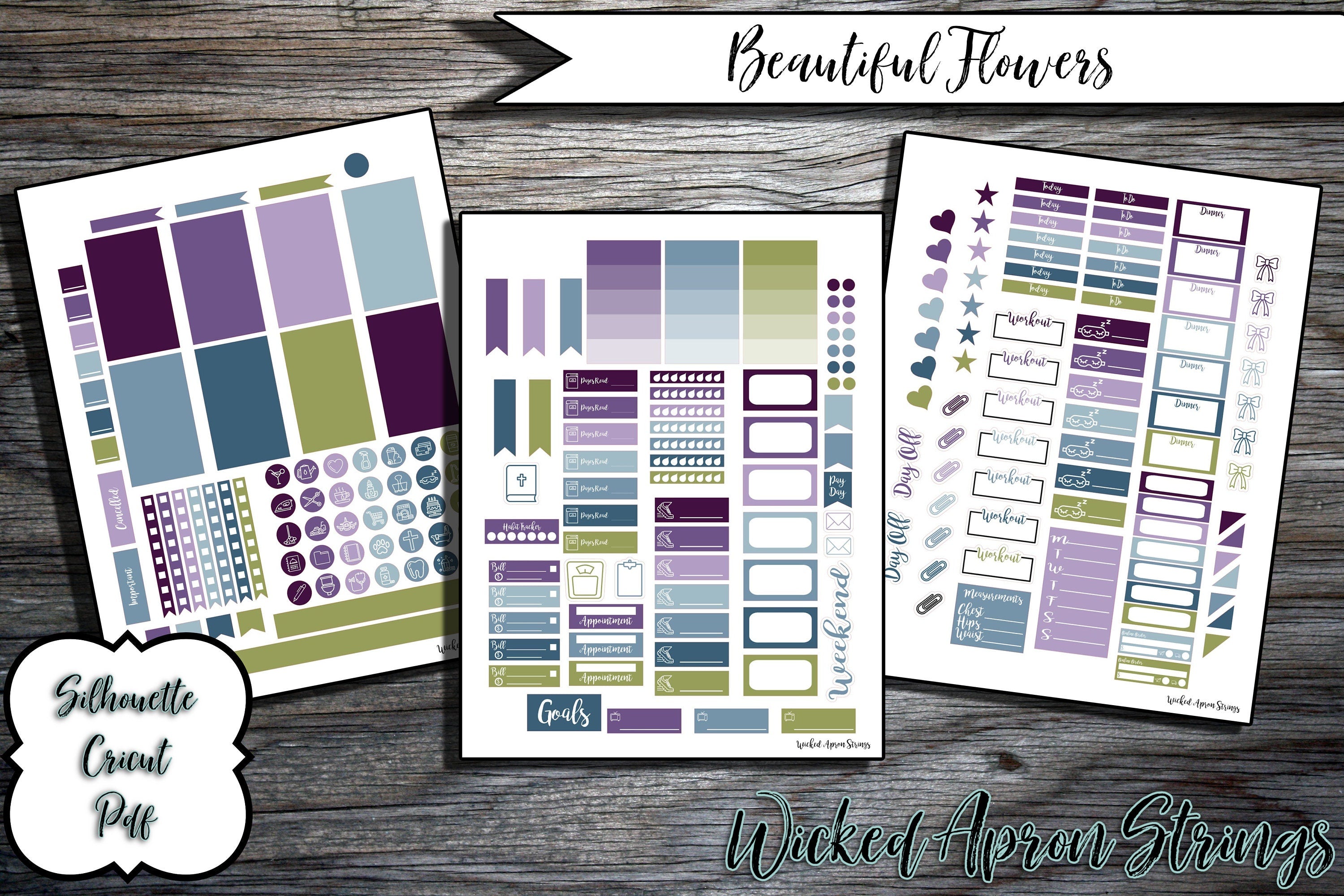 Printable Stickers for Classic Happy Planner Weekly Planner Spread : B ...