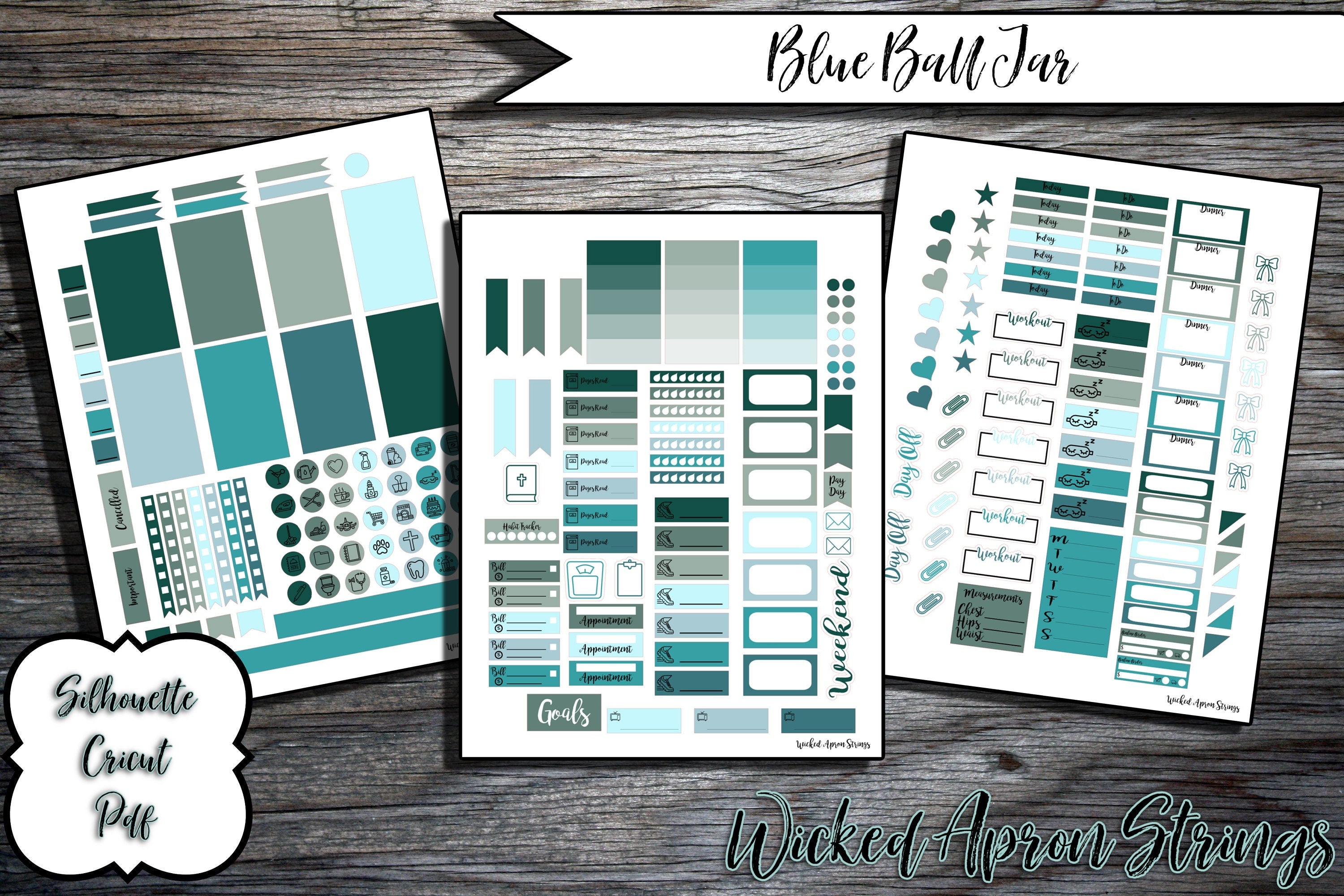 Printable Stickers for Classic Happy Planner Weekly Planner Spread : B ...