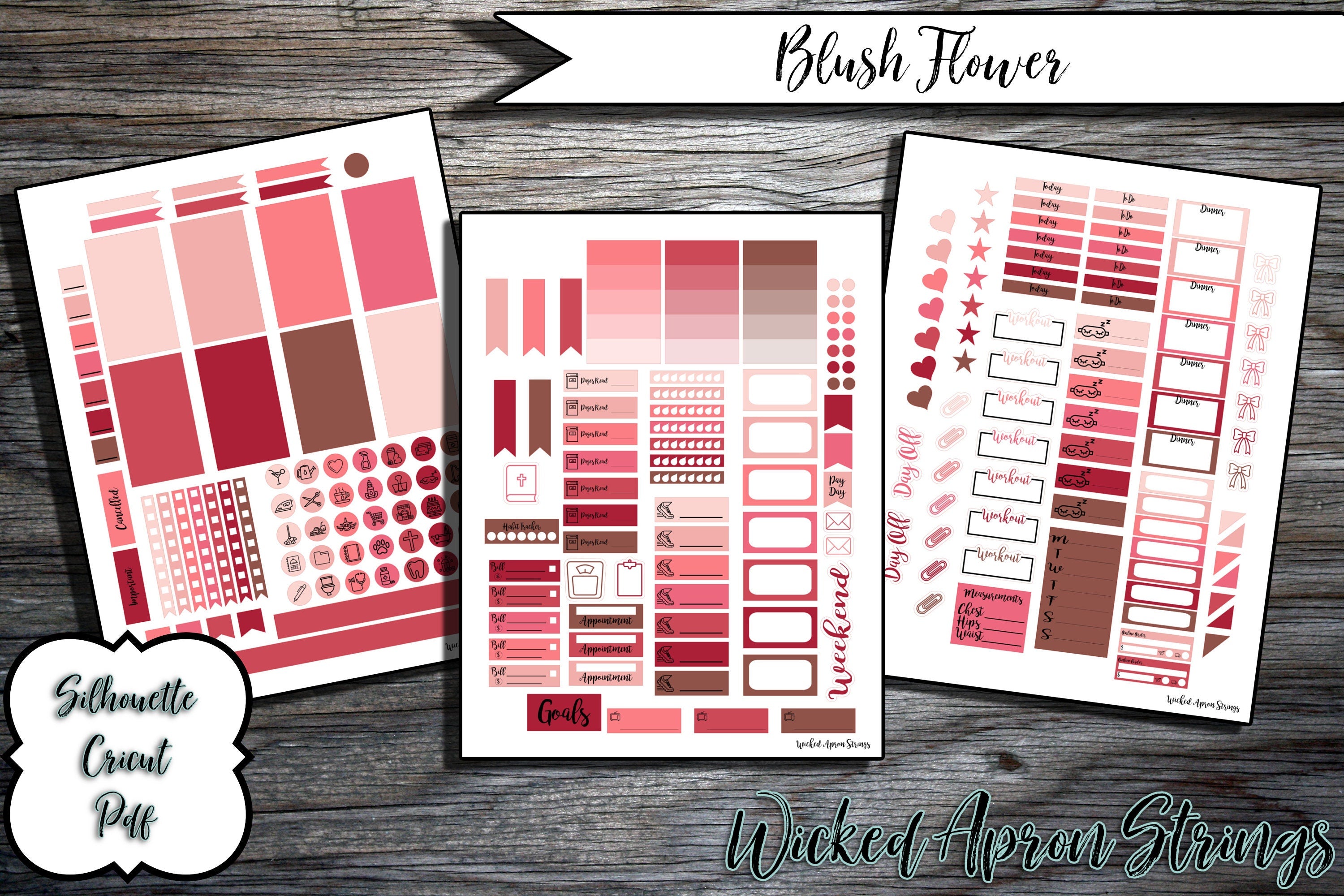 Printable Stickers for Classic Happy Planner Weekly Planner Spread : B ...