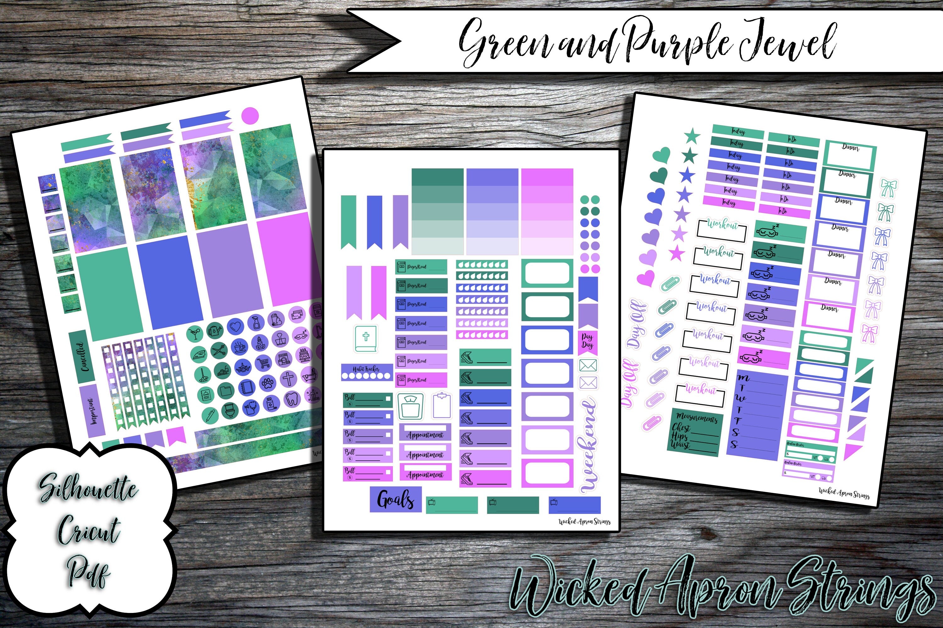 Printable Stickers for Classic Happy Planner Weekly Planner Spread : G ...