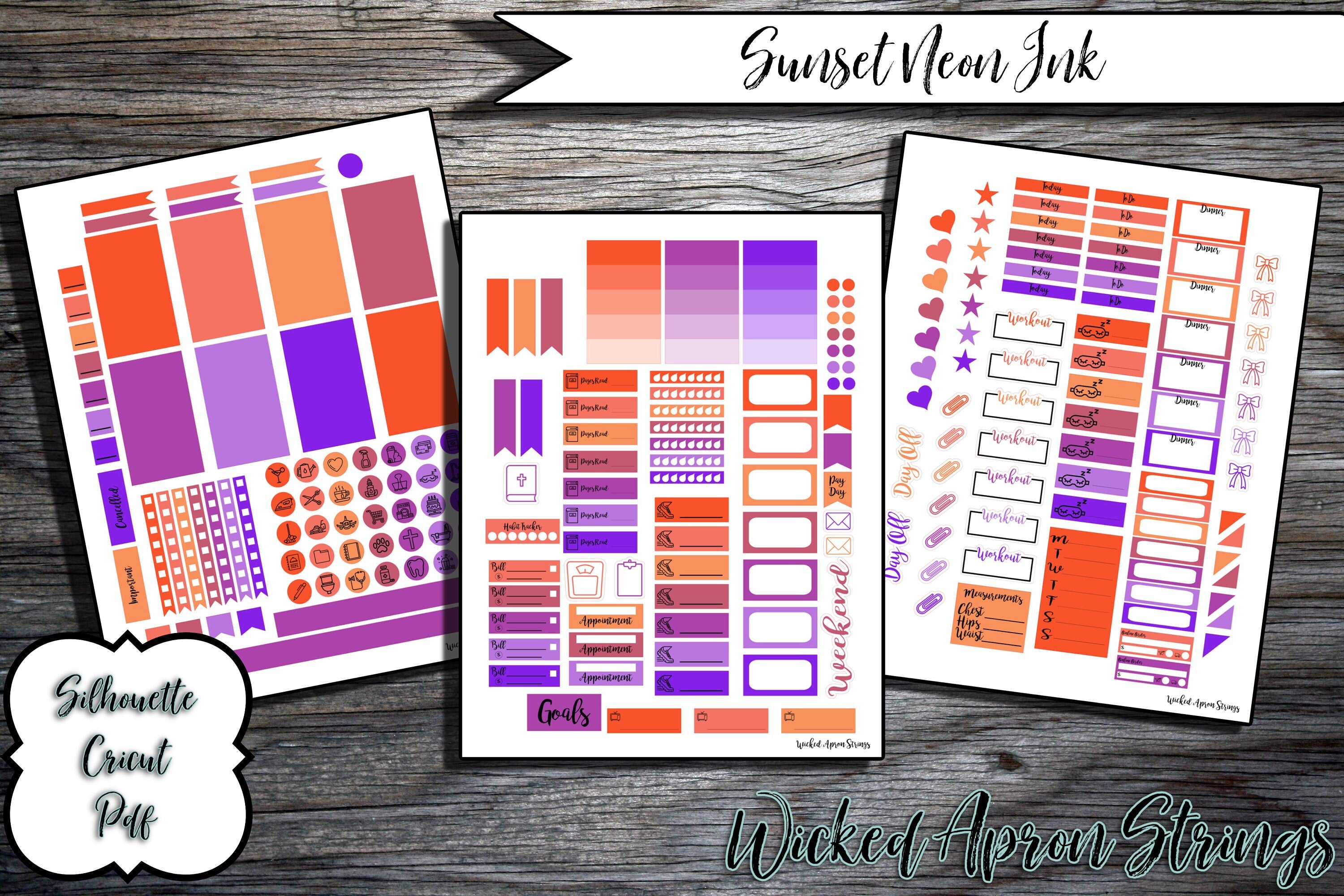 Printable Stickers for Classic Happy Planner Weekly Planner Spread : S ...