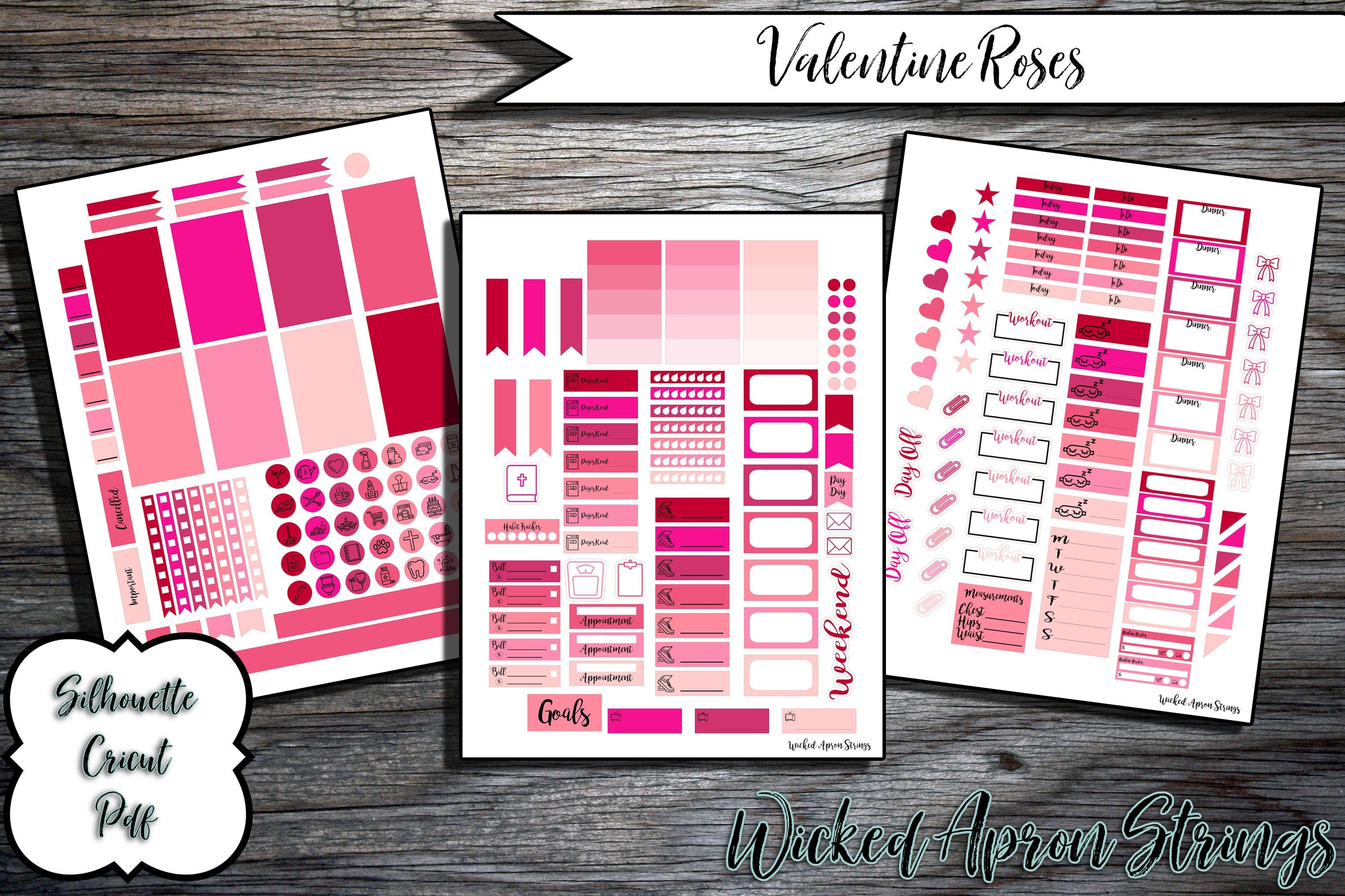 Printable Stickers for Classic Happy Planner Weekly Planner Spread : V ...
