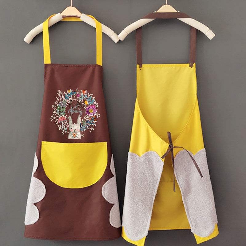 Women's Kitchen Apron Men's Household Kitchen Apron Wipeable Waterproof And Oil-Proof Table Vegetable Female Baking Accessories