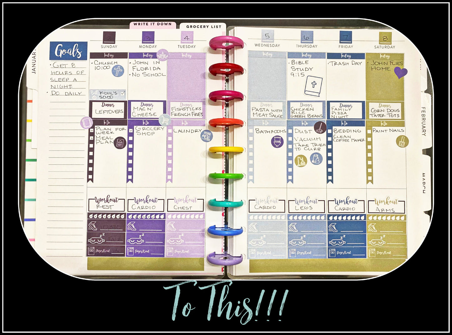 Printable Stickers for Classic Happy Planner Weekly Planner Spread : Beautiful Flowers