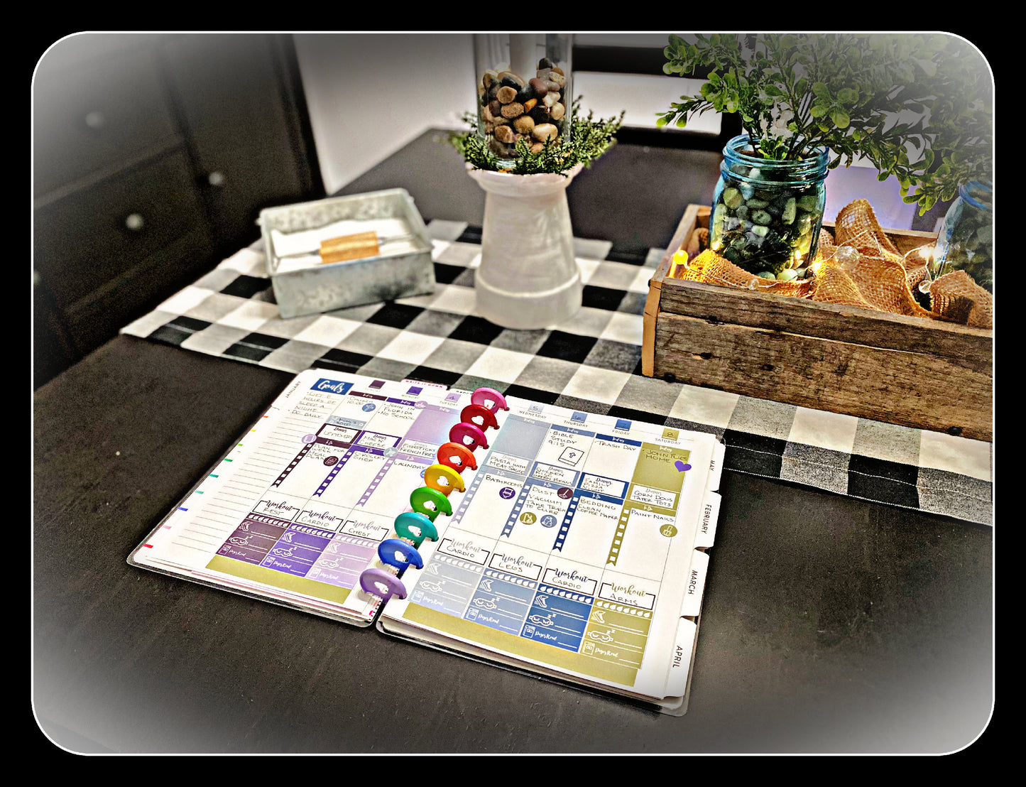 Printable Stickers for Classic Happy Planner Weekly Planner Spread : Beautiful Flowers