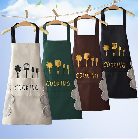 Hand-wiping kitchen Household Cooking Apron Men Women Oil-proof  Waterproof Adult Waist Fashion Coffee Overalls Wipe Hand Apron