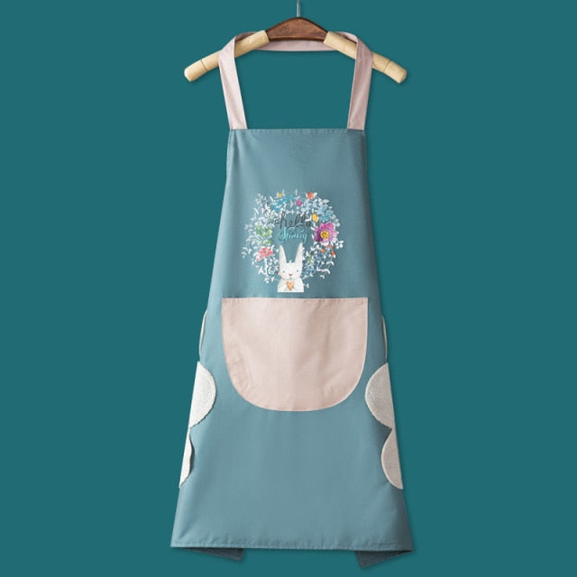 Women's Kitchen Apron Men's Household Kitchen Apron Wipeable Waterproof And Oil-Proof Table Vegetable Female Baking Accessories