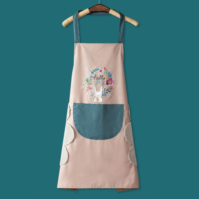 Women's Kitchen Apron Men's Household Kitchen Apron Wipeable Waterproof And Oil-Proof Table Vegetable Female Baking Accessories
