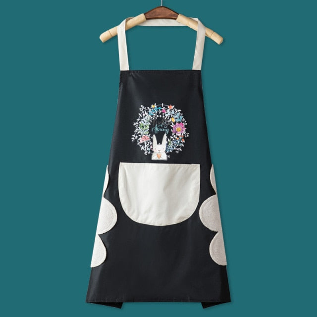 Women's Kitchen Apron Men's Household Kitchen Apron Wipeable Waterproof And Oil-Proof Table Vegetable Female Baking Accessories