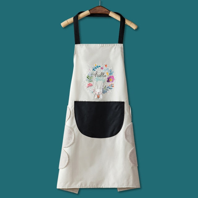 Women's Kitchen Apron Men's Household Kitchen Apron Wipeable Waterproof And Oil-Proof Table Vegetable Female Baking Accessories