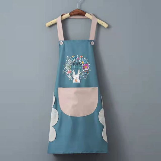 Women's Kitchen Apron Men's Household Kitchen Apron Wipeable Waterproof And Oil-Proof Table Vegetable Female Baking Accessories