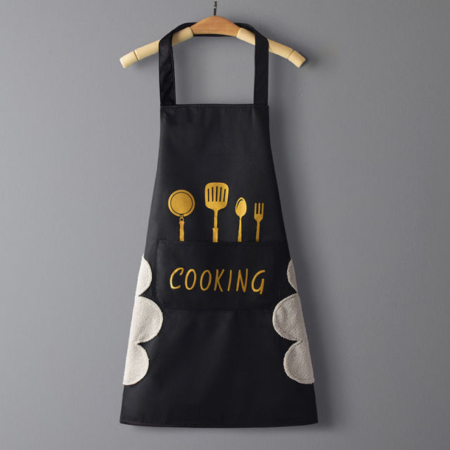 Women's Kitchen Apron Men's Household Kitchen Apron Wipeable Waterproof And Oil-Proof Table Vegetable Female Baking Accessories