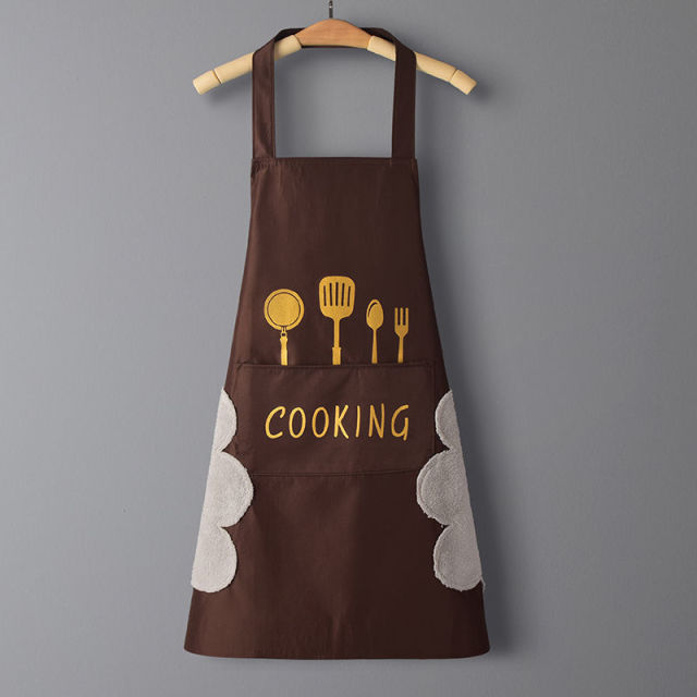 Women's Kitchen Apron Men's Household Kitchen Apron Wipeable Waterproof And Oil-Proof Table Vegetable Female Baking Accessories